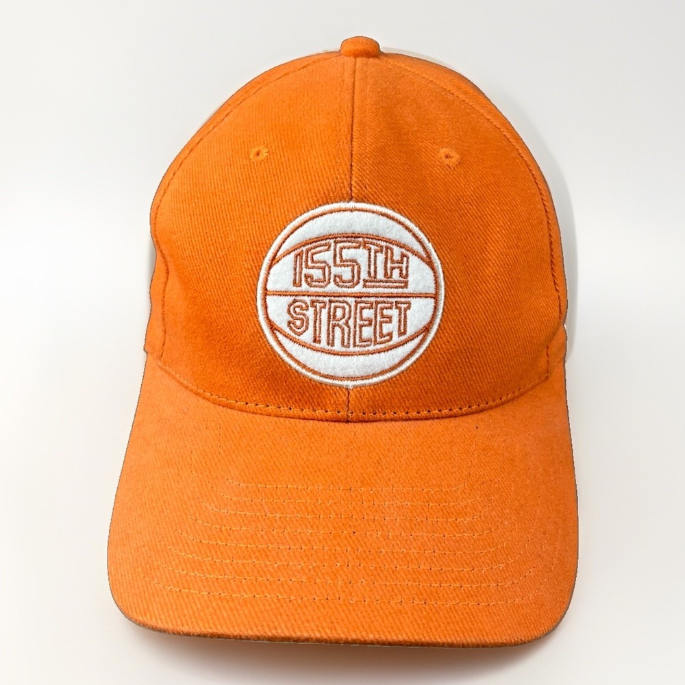 Vintage Nike Harlem 155th Street Basketball Hat Rucker Park Orange Embroidered